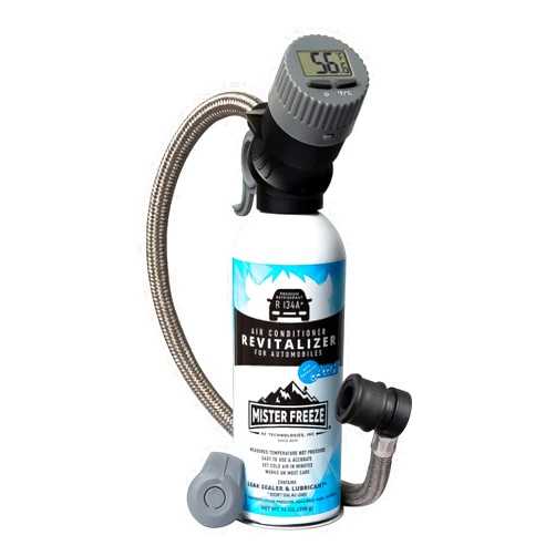 Mr. Freeze Synthetic R134a Refrigerant Freon, Car AC Recharge Kit with Wireless Digital Temperature Sensor, Self-Sealing AC Refrigerant Leak Stop Kit for Car Air Conditioner, 14 Oz (1)