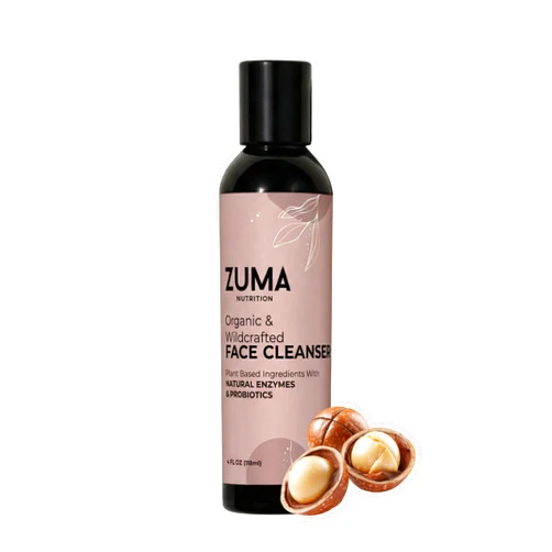 Zuma Nutrition Organic & Wild Crafted Face Cleanser, Skin Care Cleansing Made with Pineapple, Guava Leaf Extract, Flaxseed & Orange Essential Oil, for Men & Women, Suitable for All Skin Types, 118 ML