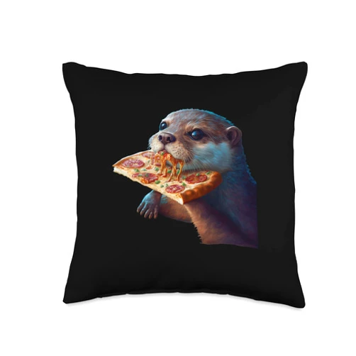 Sea Otter Modern Silhouette Sea Otter Lover Funny Design Throw Pillow, 16x16, Multicolor