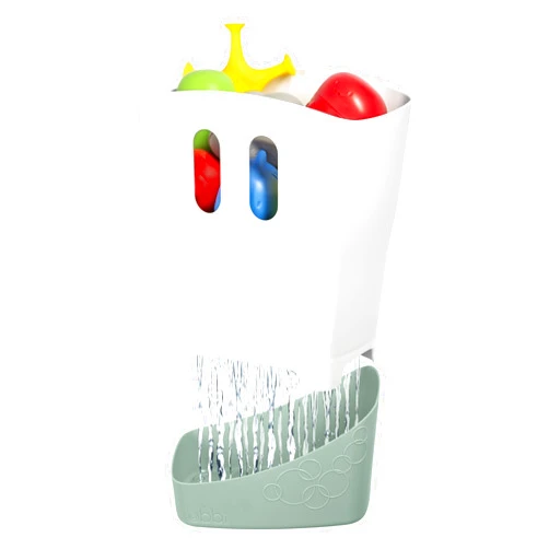 Ubbi Stand Up Bath Toy Storage Organizer, Bath Caddy with Removable Drying Rack Bin for Toddlers and Baby, Sage
