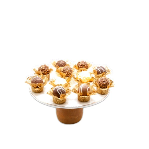 Truffilio Handmade Fabric Truffle Cups | Truffle Liners | Truffle Wrappers | Fominhas | Candy cups | Forminhas de Brigadeiro | Candy liners - Pack of 20 (Gold Tulip, Small)