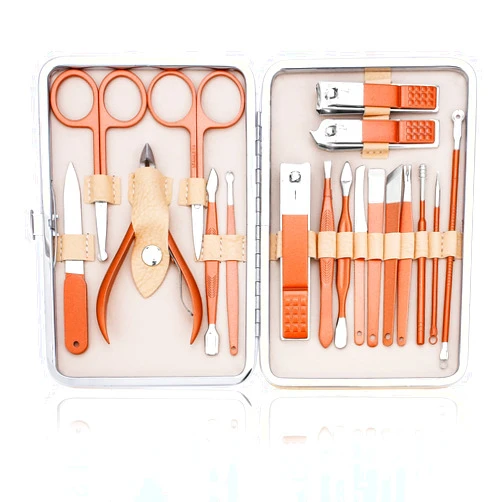 LifHap Professional Nail Care Kit - 18-Piece Manicure Set with Stainless Steel Ingrown Nail Toenail Cuticle Cutter Clipper Pedicure Kit,Grooming Kits with Portable Travel Case.(Rose Gold)