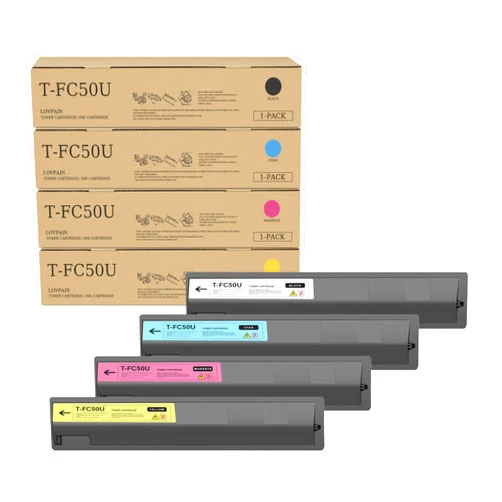 LOVPAIN T-FC50U Toner Cartridge T-FC50U-K T-FC50U-C T-FC50U-M T-FC50U-Y T-FC50U - LOPAIN Compatible TFC50U Toner Replacement for Toshiba E-Studio 2555C 3055C 3555C 4555C 5055C Printer (BK/C/M/Y, 4-Pack)