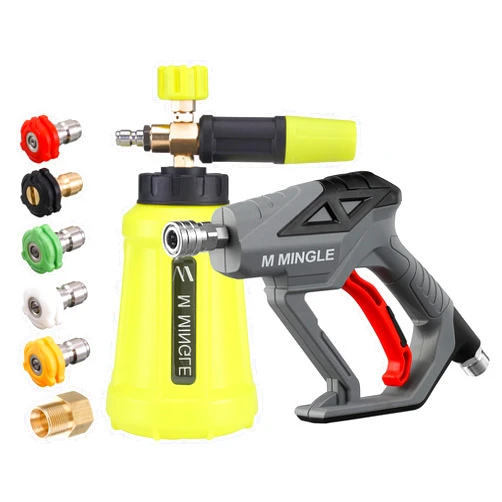 M MINGLE High Pressure Washer Gun Snow Foam Lance, 4000 PSI Cannon Foam Blaster Power Washer with 1/4
