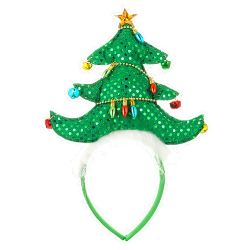 Madison Tyler Christmas Tree Christmas Headwear for Women | Cute Christmas Tree with Bells Bulb Fluff Headband Accessories for Party | Headwear Holiday Gifts for Women