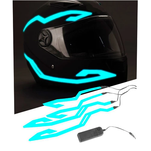 Bylikeho Helmet Light Motorcycle Helmet Light Car Accessories Brake Free Helmet Light,Motorcycle Helmet Lights,Helmet Lights 3 Mode Led Helmet Light Strip Decoration Accessories Kit (Ice Blue)