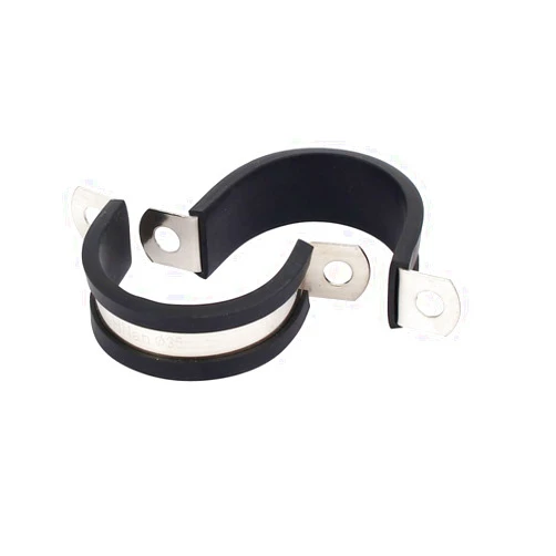 uxcell 35mm Dia EPDM Rubber Lined U Shaped Pipe Tube Wire Clamps Clips 2pcs
