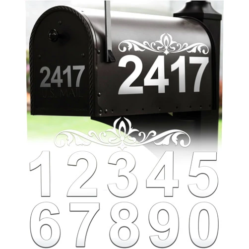 CIMALAB Mailbox Numbers, Reflective Mailbox Numbers for Outside (6 Sets), Waterproof House Numbers for Mailbox, White Number Mailbox Stickers Self-Adhesive for Signs, Home, Door, Window, Address Number (0-9)