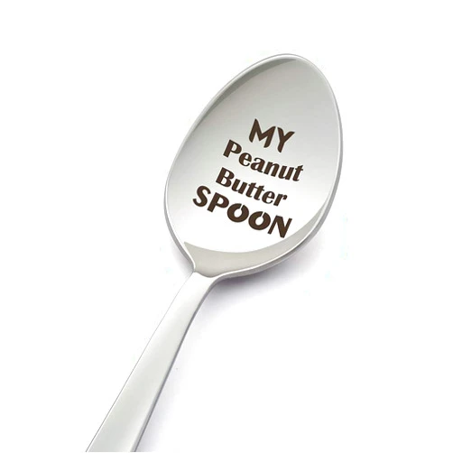 LYF Collection My Peanut Butter Spoon-Engraved Spoon Stainless Steel Silverware Flatware Unique Birthday Easter Basket Gifts for Boy Girl Mom Dad Kids-Crafted by LYF Collection