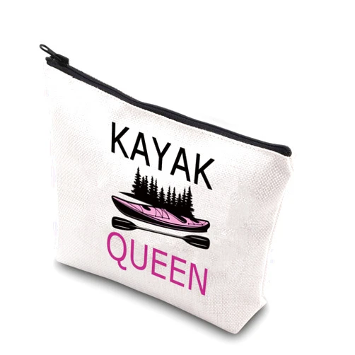 TSOTMO Kayak gift Kayak Girl Paddling Lover Gift Kayak Queen Zipper Pouch Makeup Bag (KAYAK QUEEN)