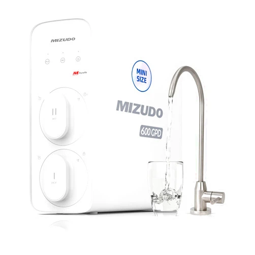 MIZUDO 600GPD Reverse Osmosis Water Filter, MIZUDO Pureflo 8 Stage Tankless Reverse Osmosis System, 3:1 Pure to Drain, Compact RO System Under Sink for Home Drinking Water Filtration, Reduce TDS/Fluoride