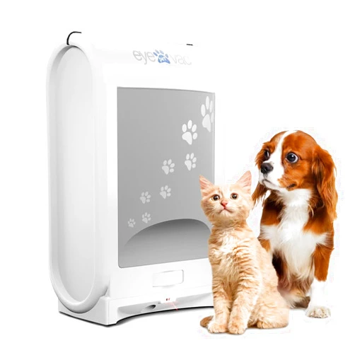 EYE-VAC EyeVac Pet Touchless Vacuum Automatic Dustpan - Ultra Fast & Powerful - Great for Sweeping Cat Dog Pet Hair Food Dirt Kitchen, Corded Canister Vacuum, Bagless, Automatic Sensors, 1400 Watt (White)