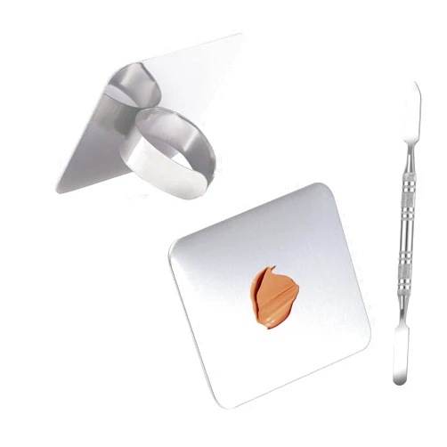 KissDate Makeup Mixing Palette, KissDate Makeup Spatula Palette with Foundation Spatula, Stainless Steel Makeup MixingTray Nail Art Palette Foundation Mixing Tray Cosmetic Spatula Makeup Palette Makeup Mixer
