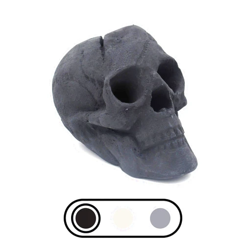 OSKER Ceramic Fireproof Fire Pit Skull Log for Bonfire, Campfire, Fireplace, Firepit | Halloween Decor | for Gas, Propane, or Wood Fires | 9 Inch - Black