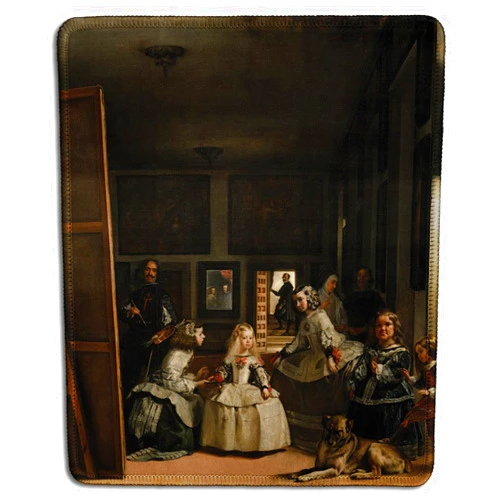 dealzEpic - Art Mousepad - Natural Rubber Mouse Pad with Famous Fine Art Painting of Las Meninas(The Maids of Honour) by Diego Velazquez - Stitched Edges - 9.5x7.9 inches