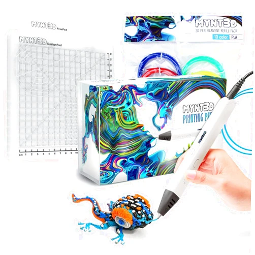 MYNT3D Pro 3D Pen + 10 Color PLA + DesignPad Mat Kit