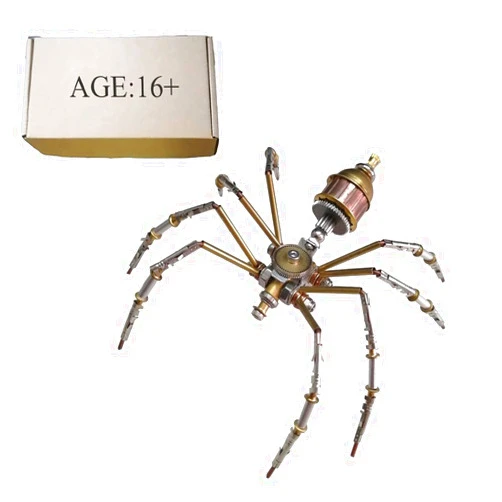 FUNYOUGAME 3D Metal Puzzle Spider Mechanical Model, 100 Pieces 3D Steampunk Metal Jigsaw Puzzle Model, DIY Assembly Metal 3D Puzzle for Adults Teens