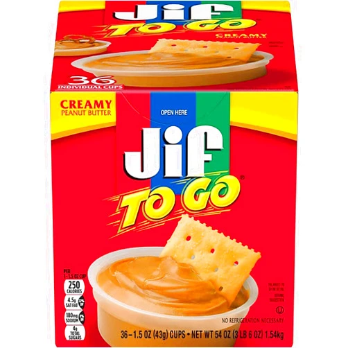 Generic Jif-To-Go 36-count Creamy Peanut Butter Exclusive Packaging