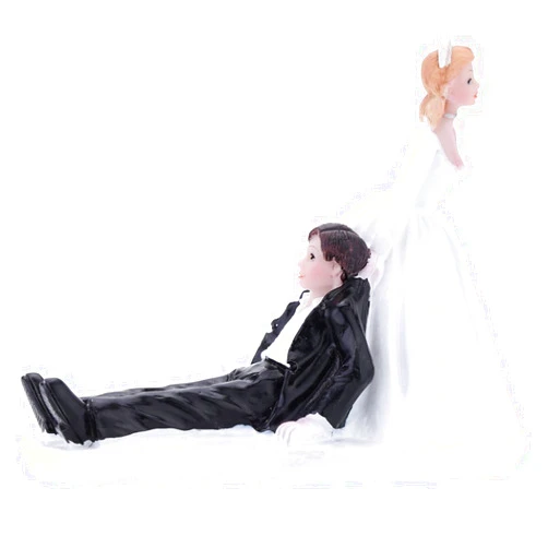 Anself Synthetic Resin Bride & Groom Wedding Cake Topper Romantic Wedding Party Decoration Adorable Figurine Craft Gift