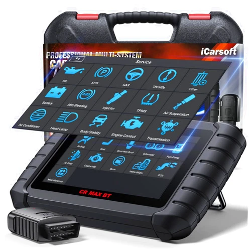 iCarsoft CR Max BT Wireless OBD2 Scanner, All System Car Diagnostic Tool, 49 Reset+Extra 46 Service, 40000+Bidirectional Tests, ECU Coding, Battery Registration,CANFD, Auto VIN, Free Update