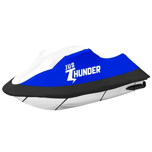 JUSTHUNDER Waterproof Jet Ski Covers - Compatible with Yamaha Seadoo Kawasaki, Jetski Cover 2 3 Seater UV Resistant, Heavy Duty PWC Cover with 2 Air Vents for Personal Watercraft Lengths 115'' to 120