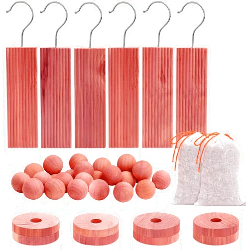 Homode Cedar Blocks for Clothes Storage, Cedar Wood Chips and Balls for Closets and Drawers, Fresh Scented Sachets, 40 Pack