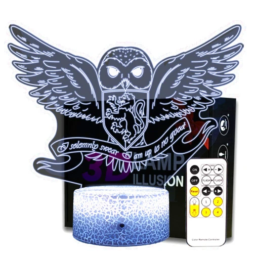 QIANFUN Hedwig Owl Night Light, Potter Gifts for Kids, Christmas Niglt Light for Harry Fans (Hedwig)