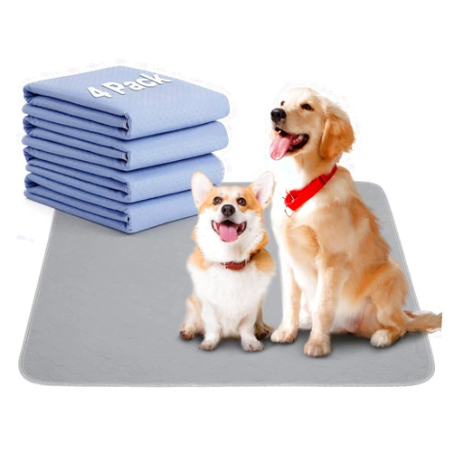 BHVESLL Reusable Dog Training Pads, 36x38 Inch-4 Packs Incontinence Bed Pads,Washable Pee Pads with Fast Liquid Absorbing, Perfect for Dogs, Cats, Bunny& Senior
