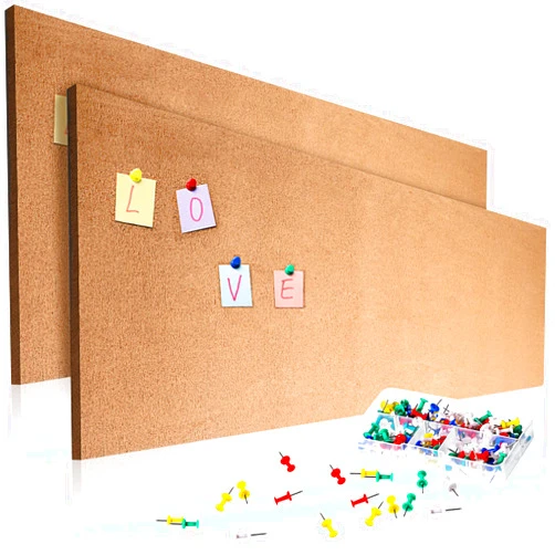 Chunful 2 Pcs Large Cork Board Roll 8 mm Thick 79 x 16 Inch Self Adhesive Cork Bulletin Boards with 100 Push Pins Wall Frameless Cork Boards for Wall Door Office Kitchen Schedules Announcements