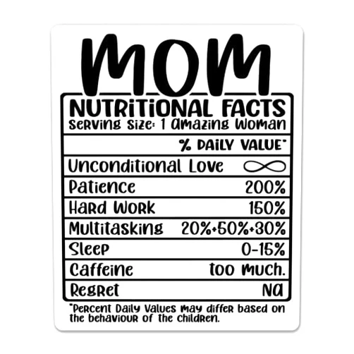 Sticker Mine Mom Nutrition Facts Sticker - 5