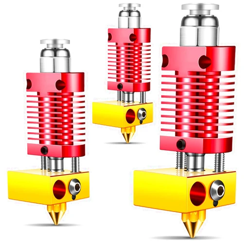 Flutesan 3 Pcs Metal Hotend 3D Printer Kit Nozzles Metal Hotend Kit 3D Assembled Extruder Compatible with CR-10 / CR10 / CR10S / Ender 2 / 3 /5 Printers