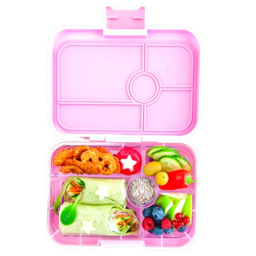Yumbox Tapas Leakproof Bento Lunch Box, 5 Compartment Removable Tray, Bento Lunch Containers for Adults and Kids, Large Size, Easy Clean, Lunch Box Kids (Capri Pink with Bon Appetite Tray)