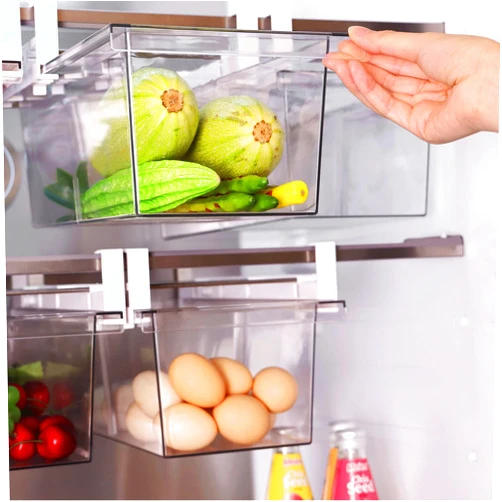 Yatmung 2 Pack Extra-Large Deli Drawer Organizer for Refrigerator Pull Out - Fridge Drawer Organizer and Storage Containers - Meat, Cheese, Produce, Fridge Sliding - Fridge Organization Bin
