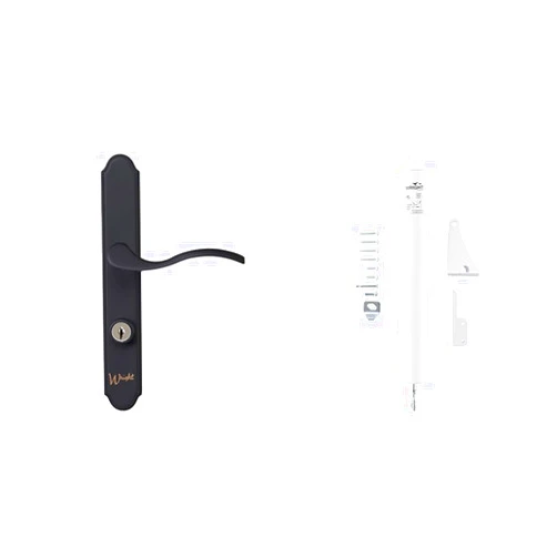 Wright Products - Serenade Mortise Keyed Lever Mount Latch with Deadbolt for Screen and Storm Doors, Matte Black & V150WH Heavy Duty Pneumatic Screen and Storm Door Closer White