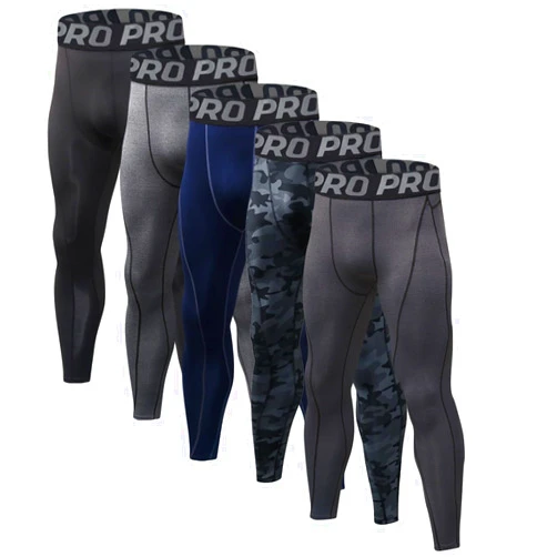 LNFINTDO Men's Compression Pants 5 Pack Athletic Running Gym Tights Cool Dry Thermal Base Layer Workout Leggings for Sports