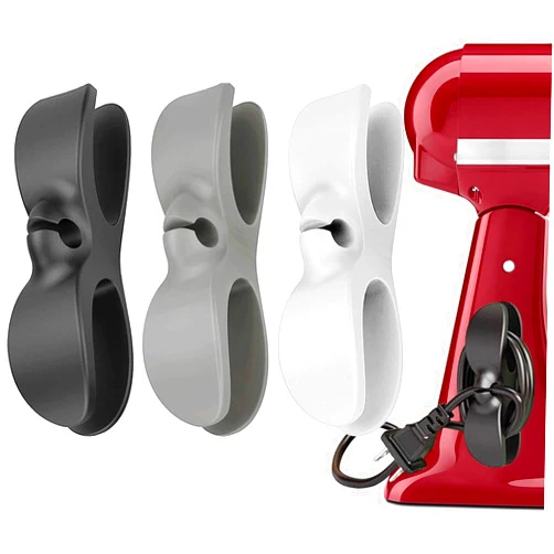 AFunCrafter Cord Organizer for Kitchen Appliances - 3 PCS Stick On Cable Wrapper Holder Winder Keeper, Power Wire Management Wrap Hook Clip for Kitchenaid Mixer, Home Gadget Accessories