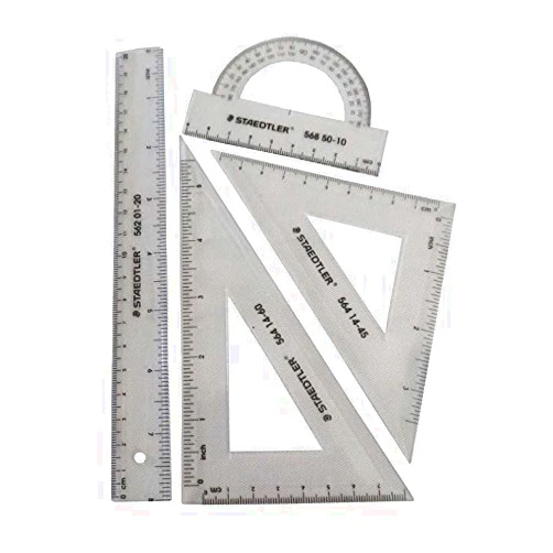 Staedtler Ruler Combo 4 Pieces Drawing Set (Clear)