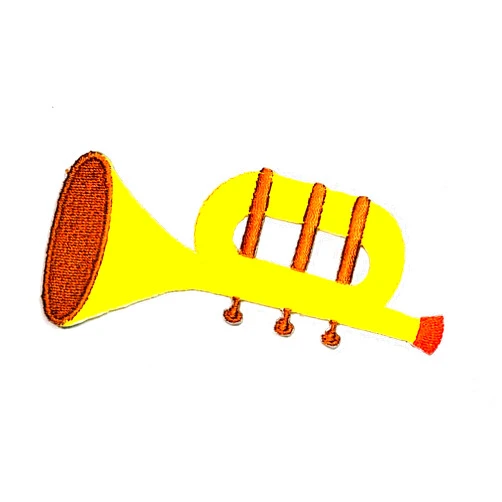 NiPitShop Cartoon Patch Nipitshop Patches Yellow Cute Trumpet Musical Instrument Dryer Embroidered Patch Cartoon Kid Patch for Clothes Backpacks T-Shirt Jeans Skirt Vests Scarf Hat Bag