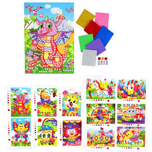 K-Toys 1 x mosaic picture DIY approx. 25.5 x 18.5 cm, 1 of different variants.
