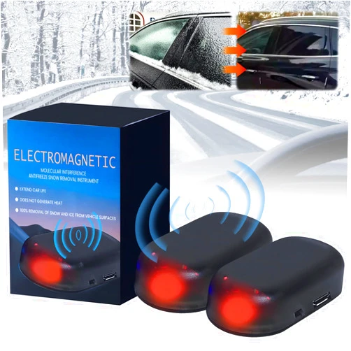 Nuvirez Antifreeze Electromagnetic Car Snow Removal Device,Molecular Interference Antifreeze Snow Removal Instrument,Portable Vehicle Microwave Deicing Instrument,Efficient Snow Removal for Cars(2pack)