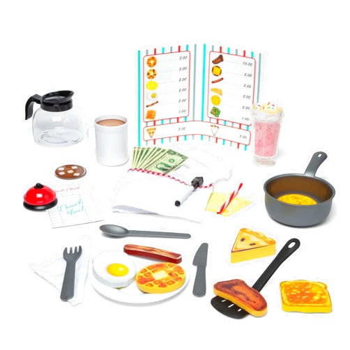 Melissa & Doug Star Diner Restaurant Play Set (41 pcs) - Pretend Play Food, Restaurant Toy Set With Cookware, Utensils For Kids, Diner Playset for Kids And Toddlers, Ages 3+