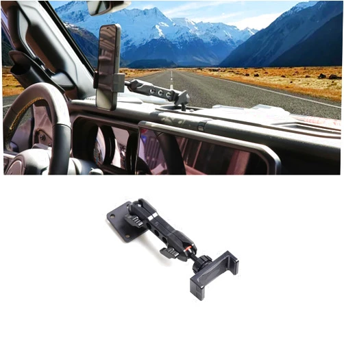 West-xingzhe Dash Phone Holder Phone Mount for 2024 2025 Jeep Wrangler JL 2/4 Door 4XE Interior Accessories 360° Adjustable Cell Phone Mount