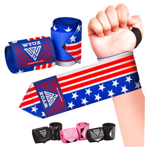 WYOX Unisex Wrist Wraps for Weightlifting | Wrist Wraps for Men and Women | 18'' Extended Length Strong Wrist Strap | Weight lifting Wrist Wraps with Thumb Loop for Muscle Stability
