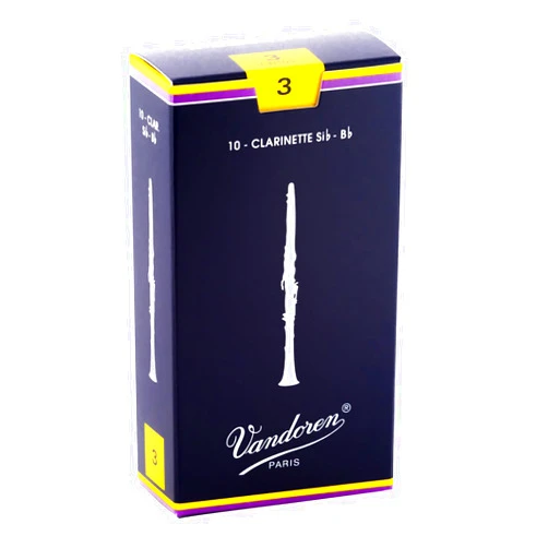 Vandoren CR103 Bb Clarinet Traditional Reeds Strength 3; Box of 10