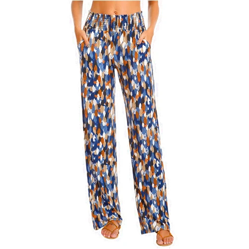 Urban CoCo Women's Boho Palazzo Pants Wide Leg Beach Pants High Waisted Lounge Pants with Pockets