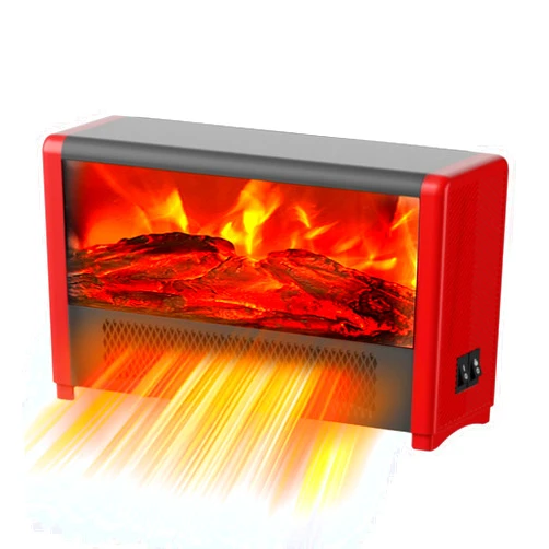Pxonmow Small Space Heater with Realistic Flame Effect,600W Portable Mini Electric Desk Heater for Indoor Use,Fast Heating for Office,Bedroom,Study Room with Overheating & 45° Tip-Over Protection(Red)