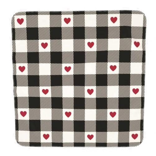 EASSEN Valentine's Black White Heart Plaid Baby Swaddle Blanket Unisex Swaddle Wrap Blankets Neutral Receiving Blanket Crib Bedding Sets for Newborn Boy Girl 35.4 X 35.4 Inches