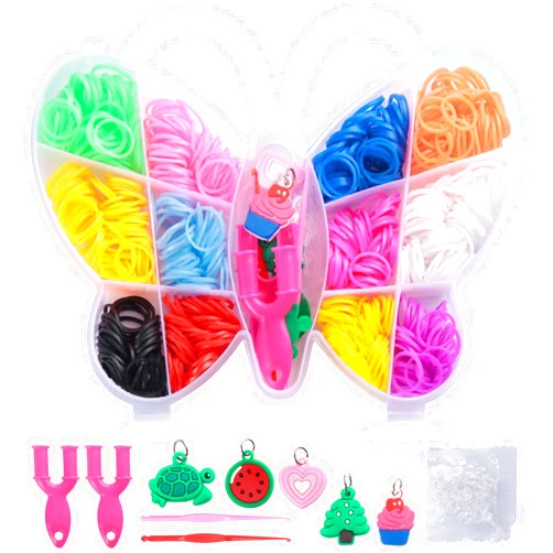 IFUCTYE 600 PCS/Box Rubber Band Bracelet Kit, Rubber Loom Bands Girl Gift for Children, Elastic Band for Weaving Lacing Bracelet, Christmas Gifts