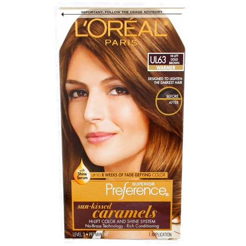 L'Oreal Paris L’Oreal ParisSuperior Preference Preference Sun-Kissed Caramels, UL63 Hi-Lift Gold Brown 1 ea (Pack of 12)