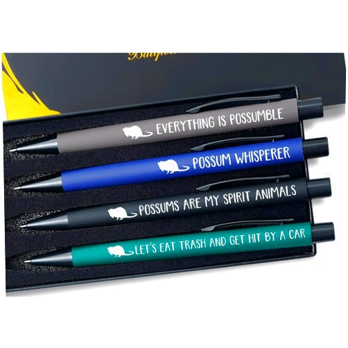 InnoBeta Possum Gifts, Ballpoint Pen Set of 4, Possum Stuff